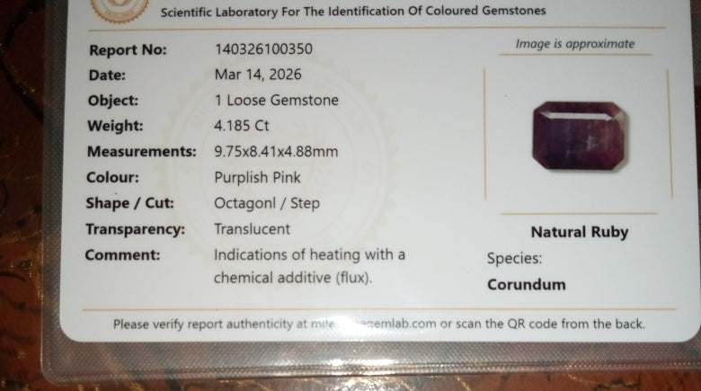 Natural Certified Madaghascar Certified Ruby Yaqoot Stones